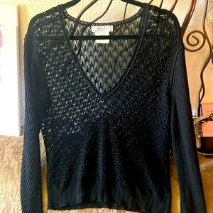 Beautiful Vintage Christian Dior lace V neck top size 10